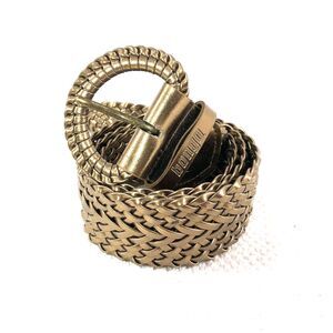Vtg Bongo belt women’s L gold braided weave waist or fashion